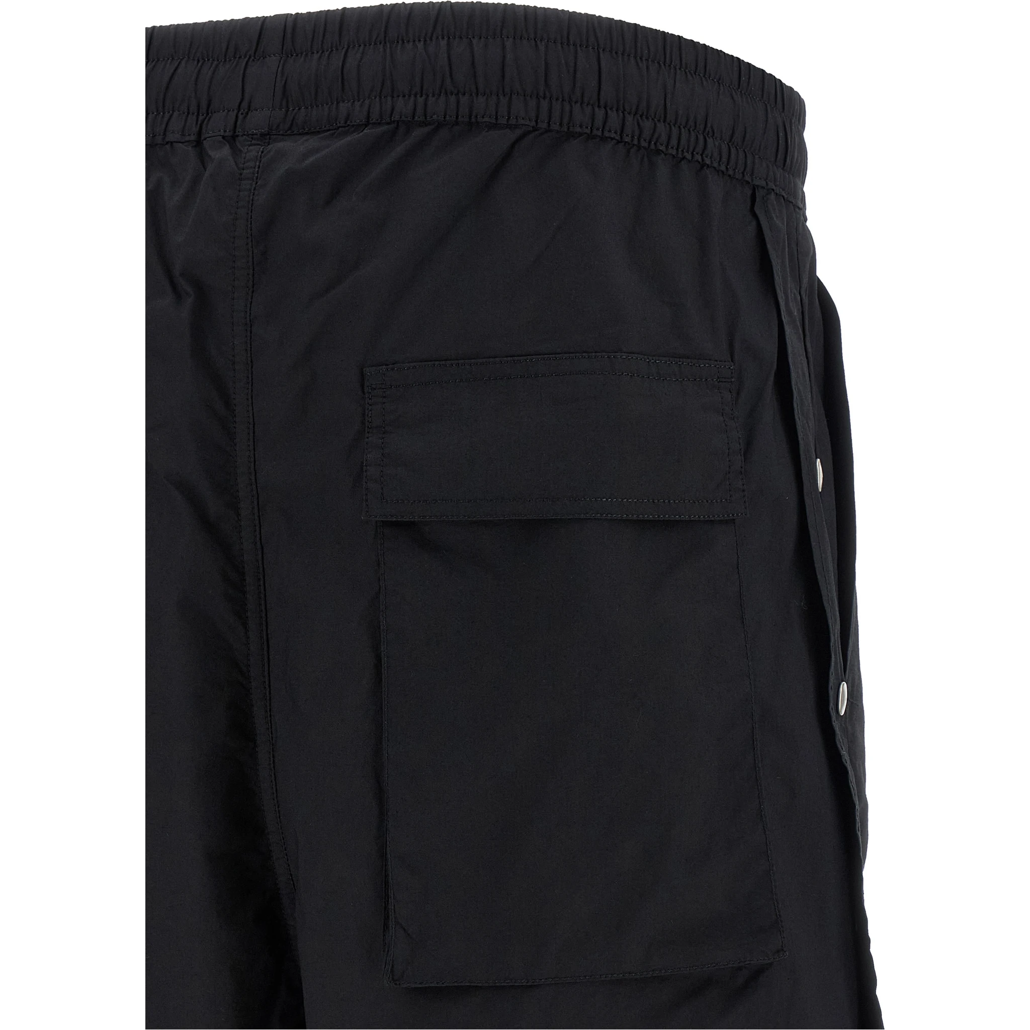 Black Cotton Bermuda Shorts