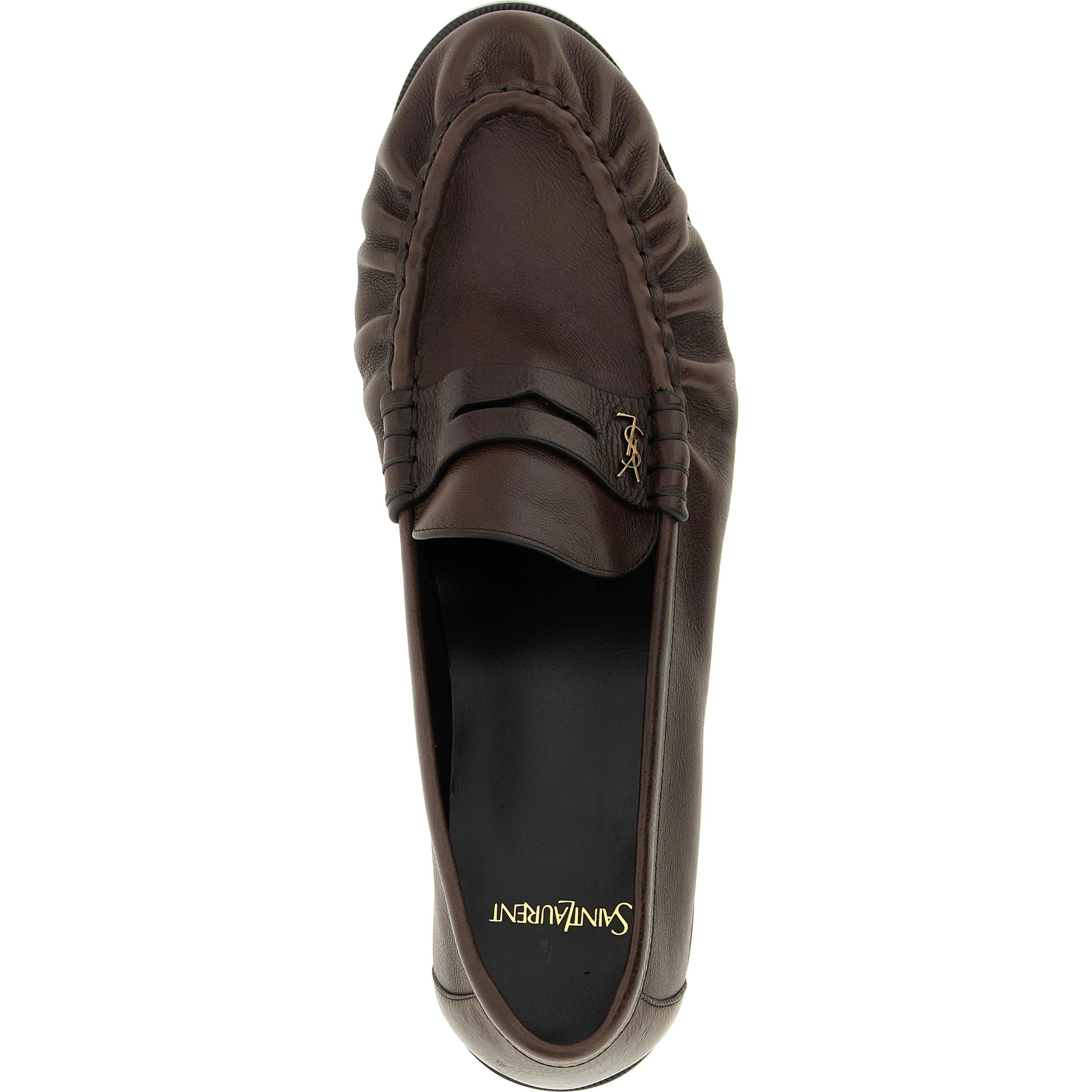Brown Calfskin Slip-On Loafers