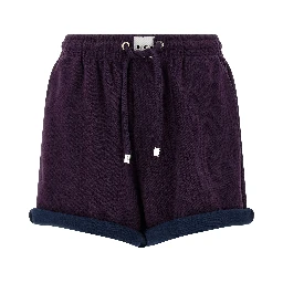 Purple Cotton Bermuda Shorts