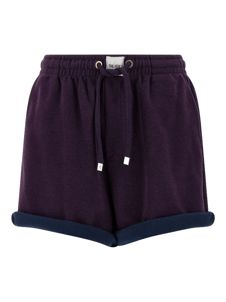 Purple Cotton Bermuda Shorts