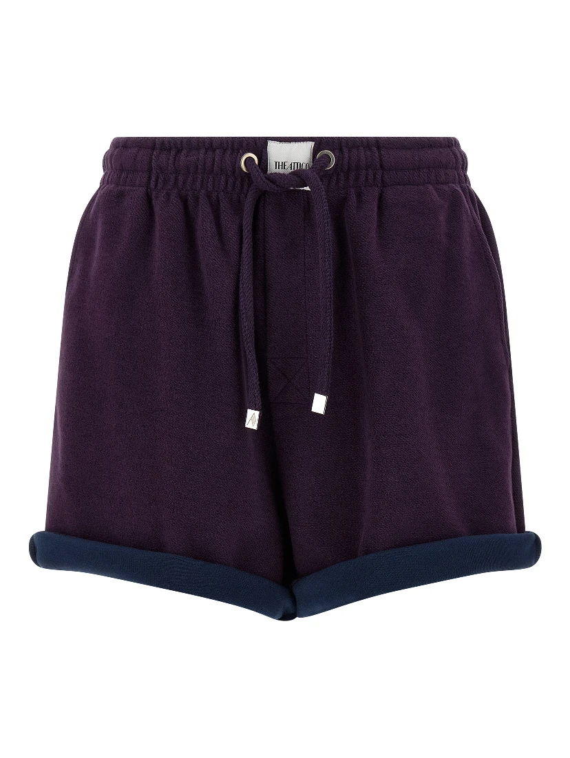 Purple Cotton Bermuda Shorts