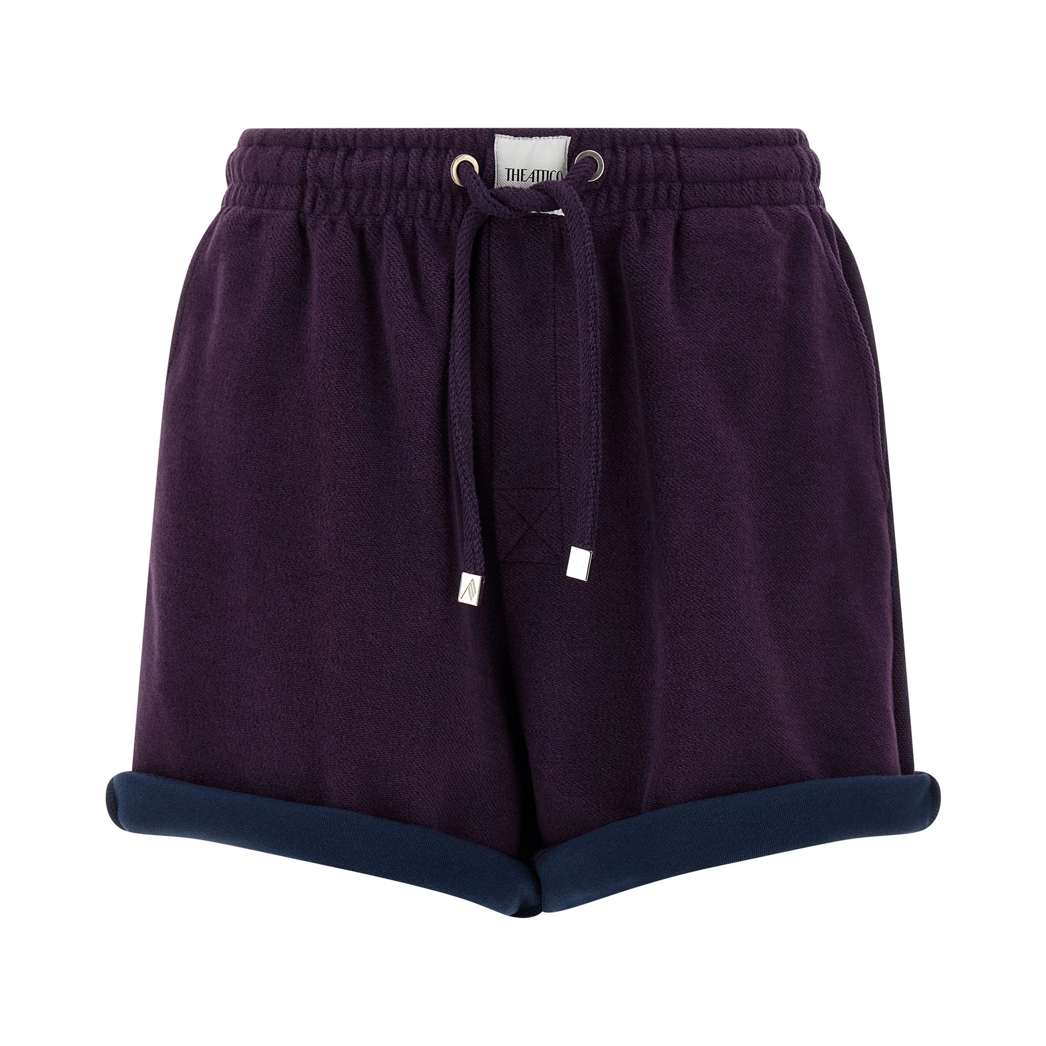 Purple Cotton Bermuda Shorts