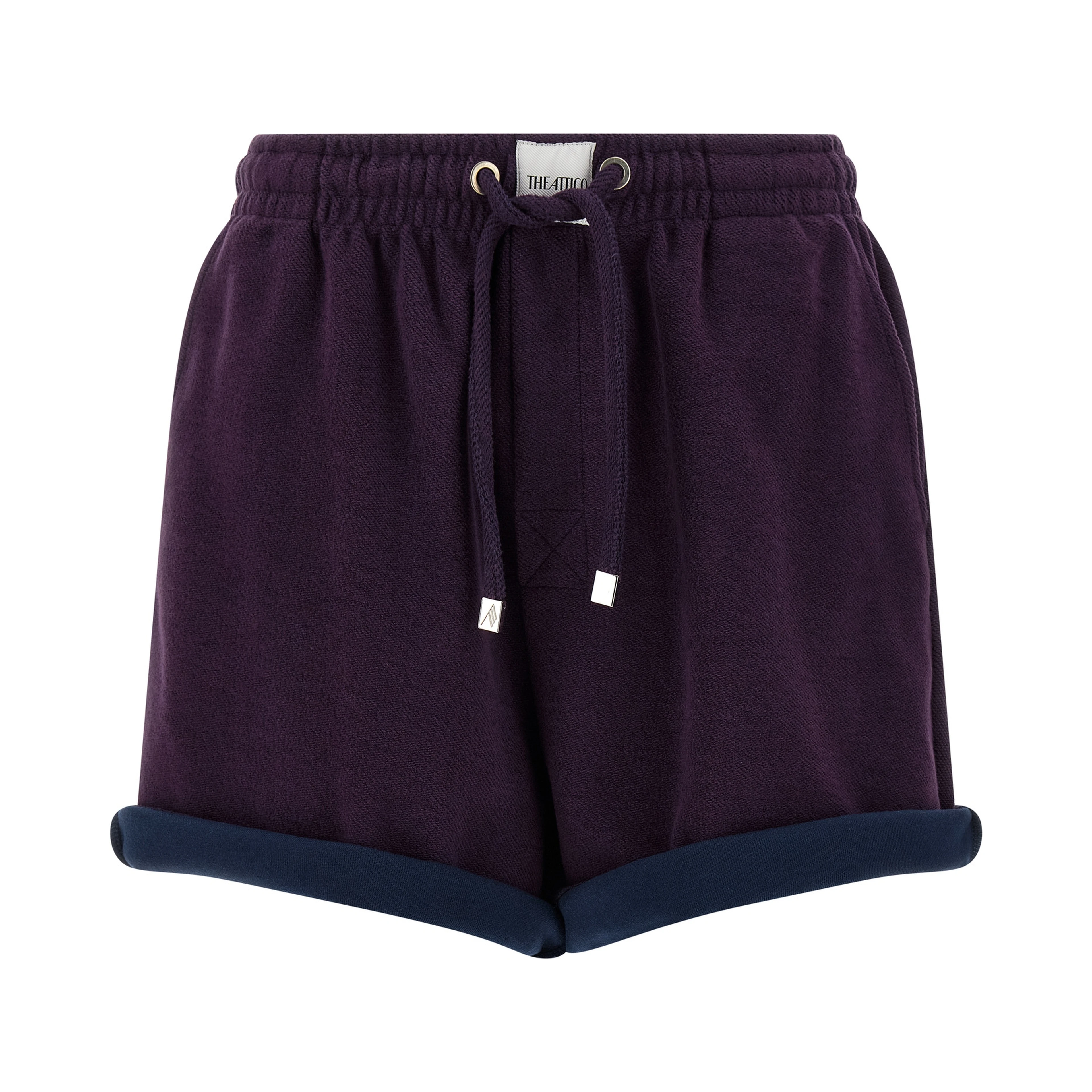 Purple Cotton Bermuda Shorts