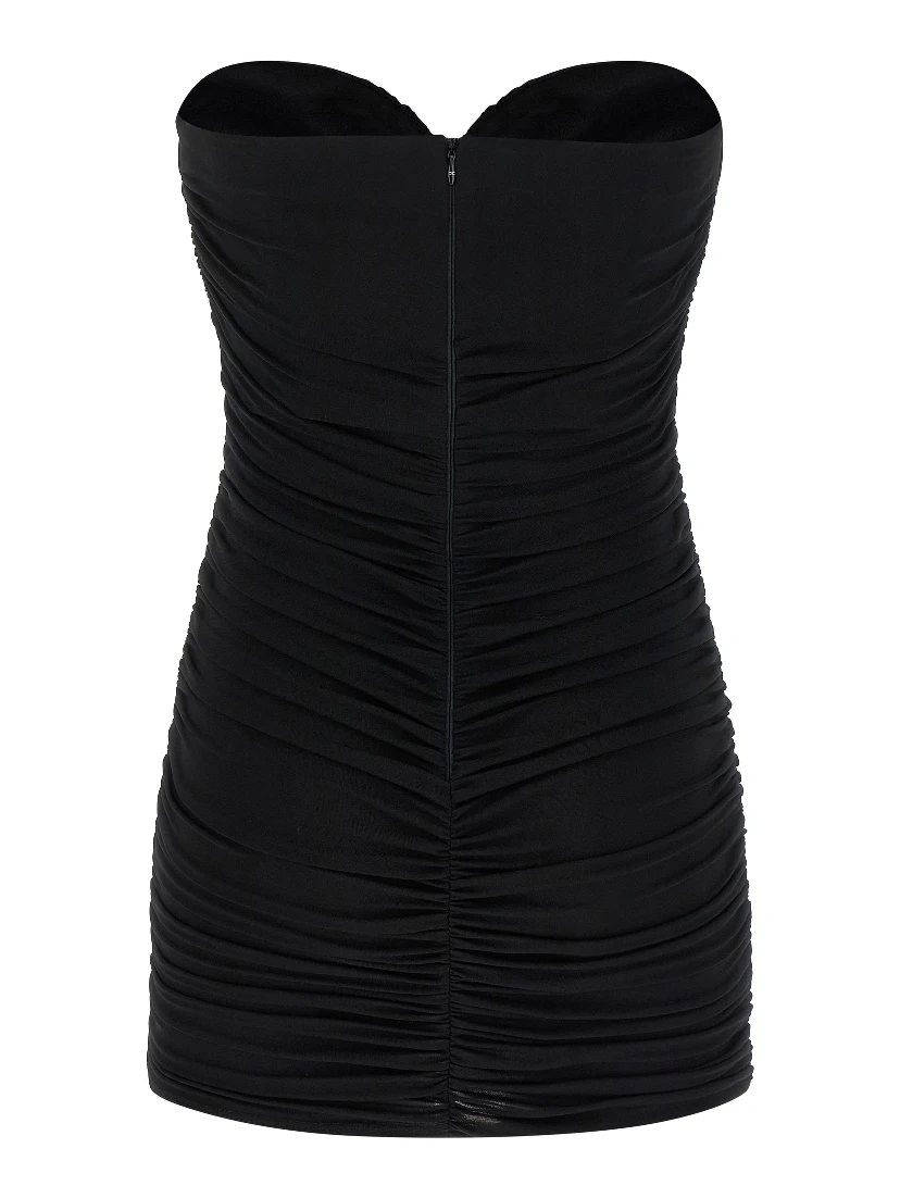 Black Viscose Short Dress