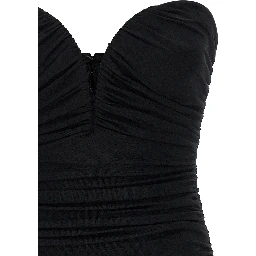Black Viscose Short Dress