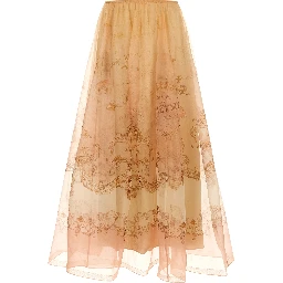 Beige Silk Mini Skirt