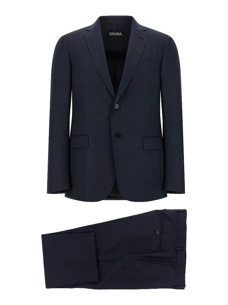 Blue Wool Two-Piece Suit