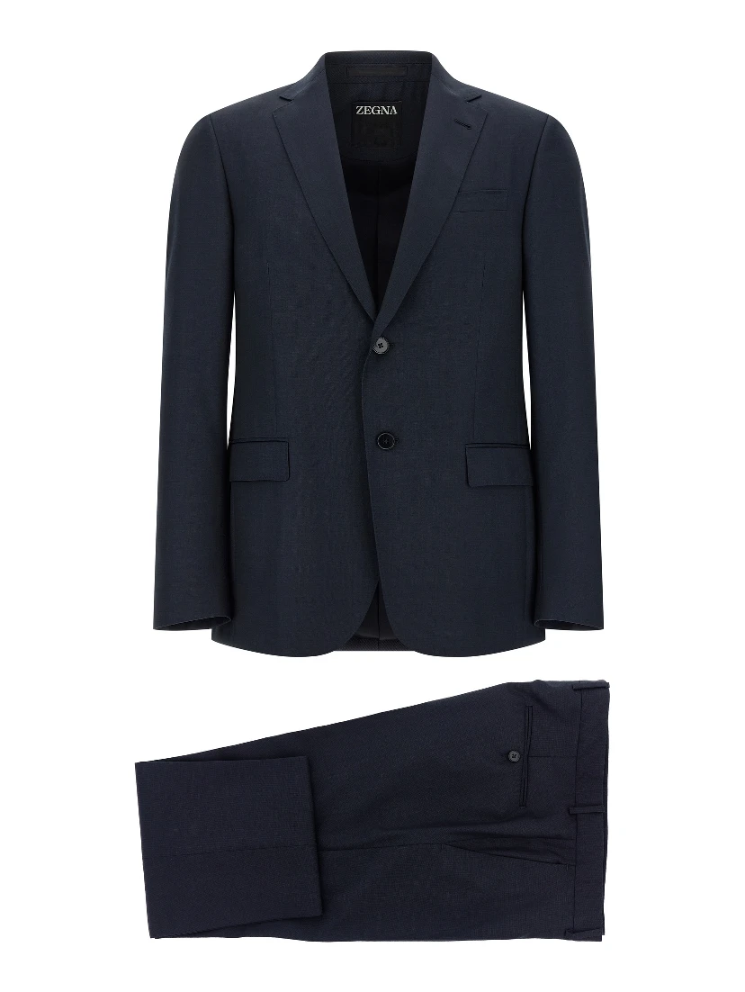 Blue Wool Two-Piece Suit