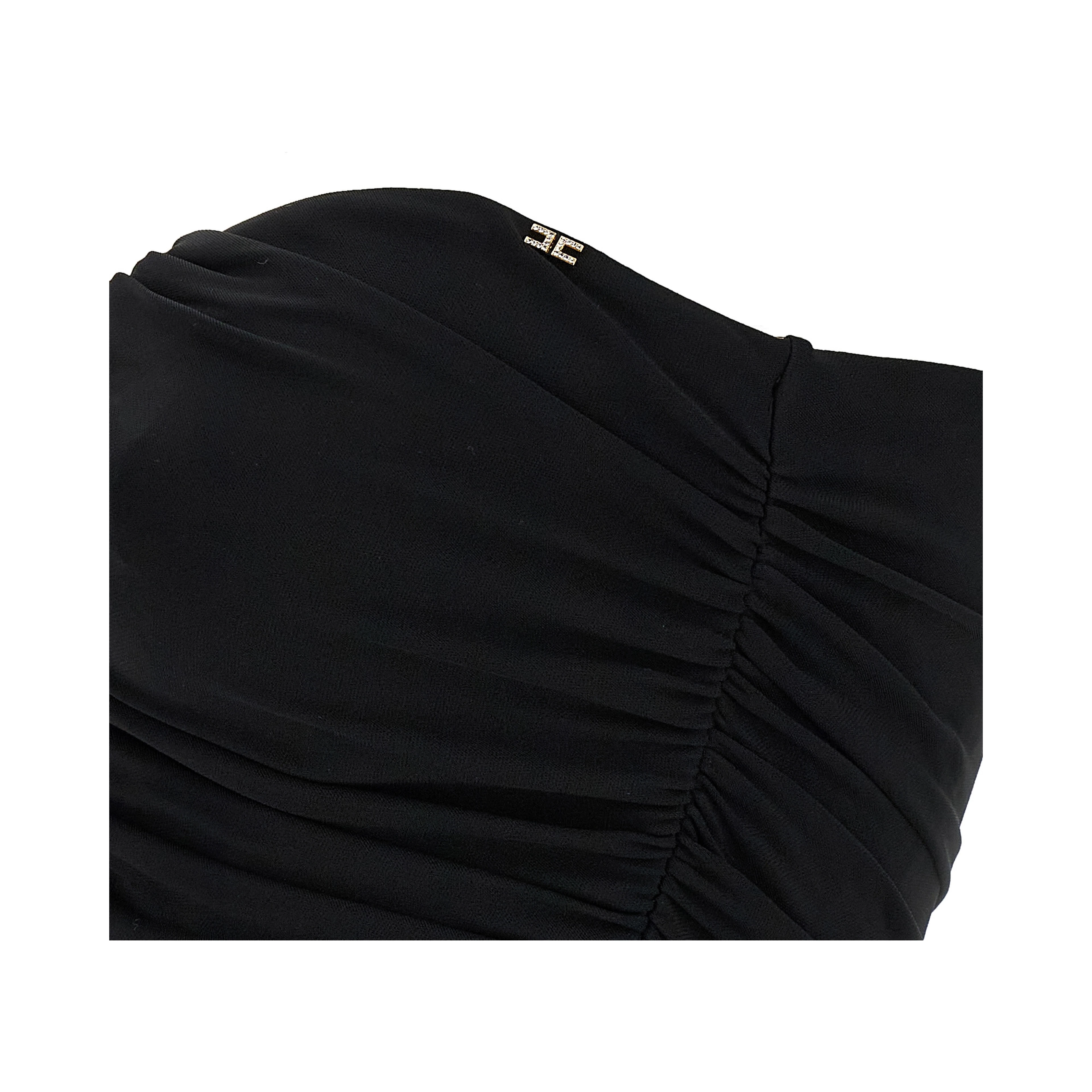 Black Viscose Short Dress