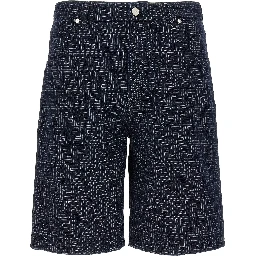 Blue Cotton Bermuda Shorts