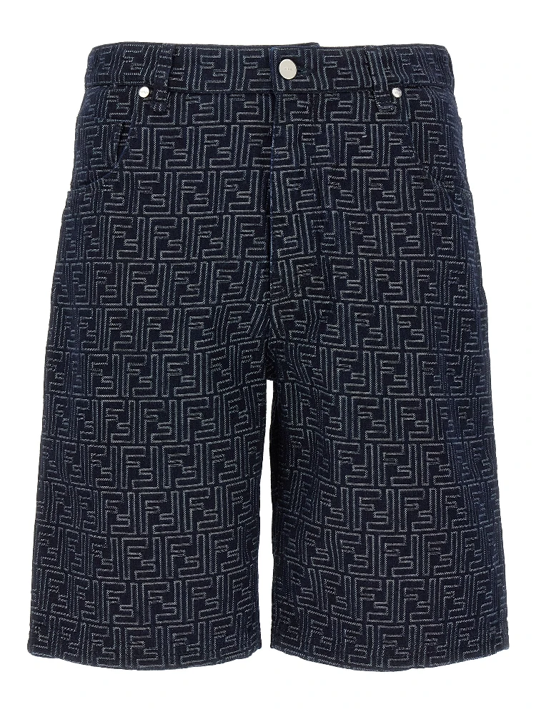 Blue Cotton Bermuda Shorts