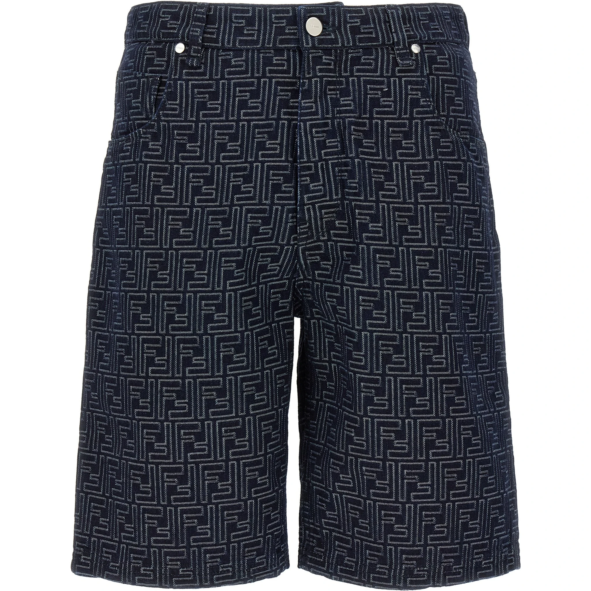Blue Cotton Bermuda Shorts