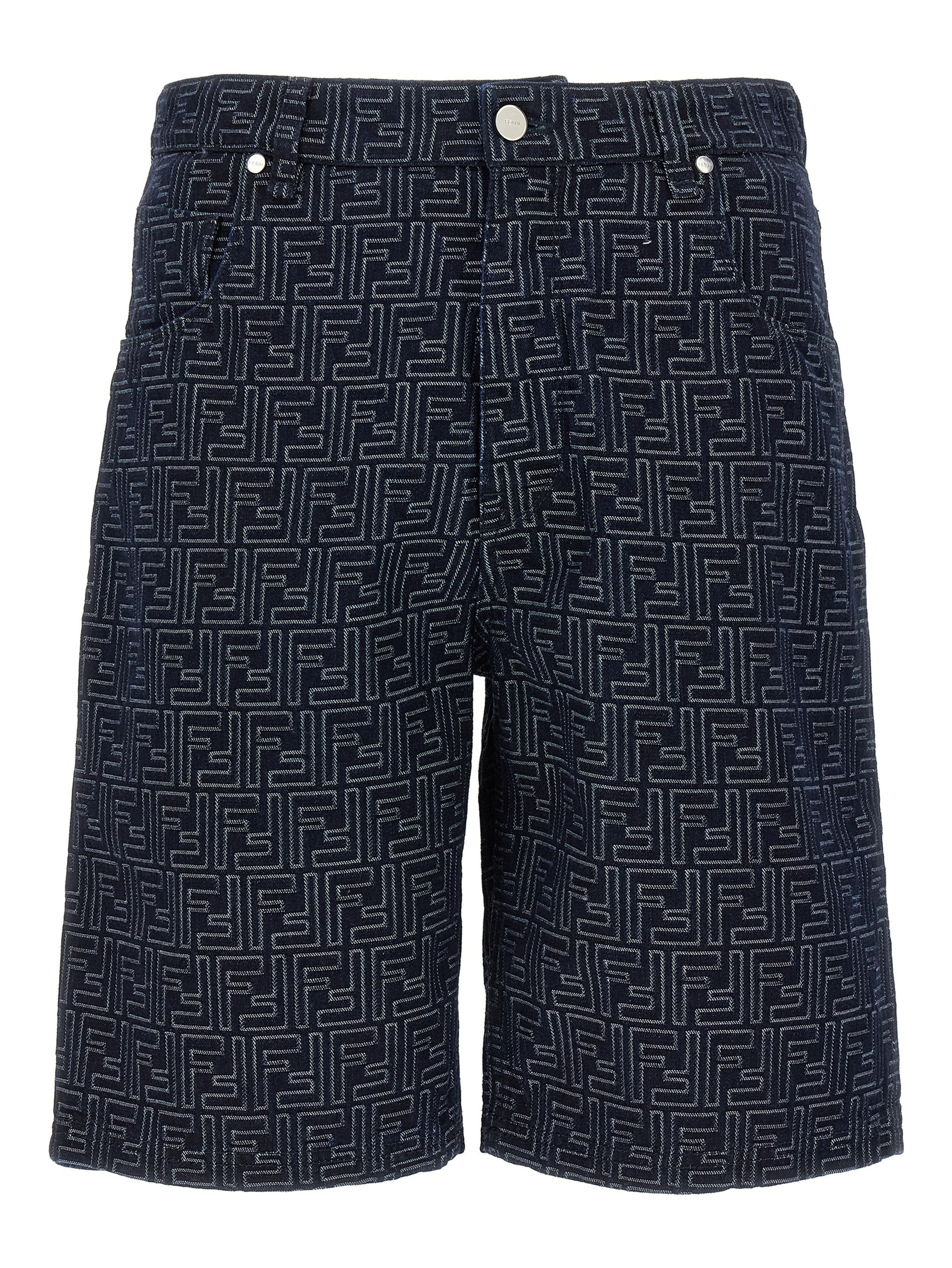 Blue Cotton Bermuda Shorts