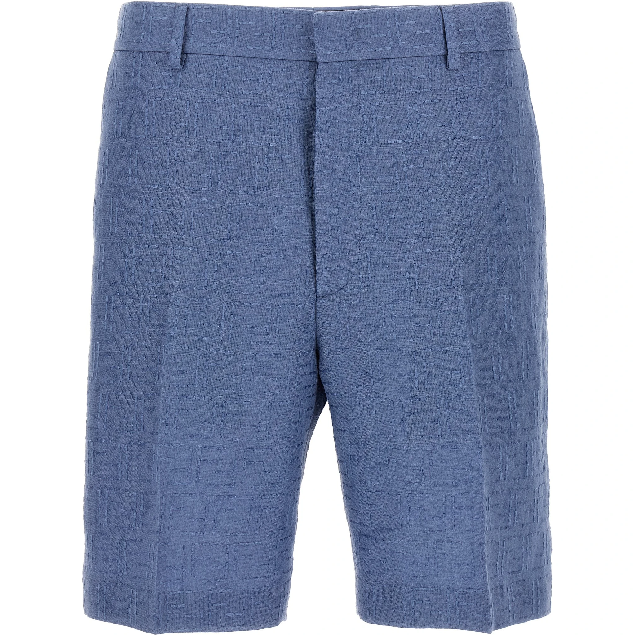 Blue Linen Bermuda Shorts