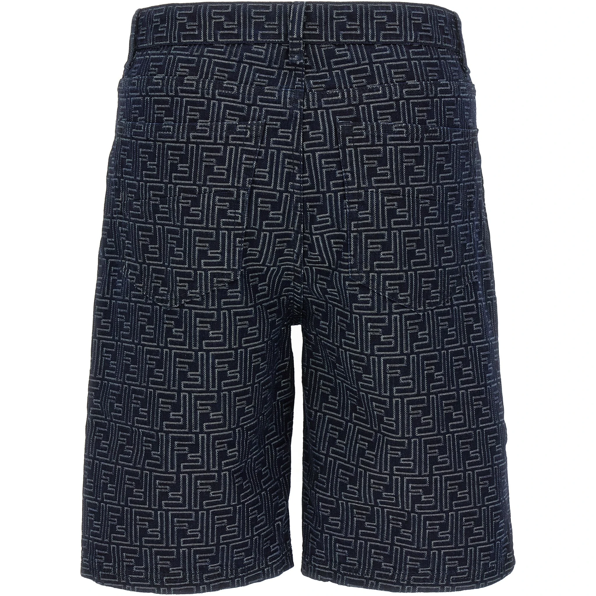 Blue Cotton Bermuda Shorts