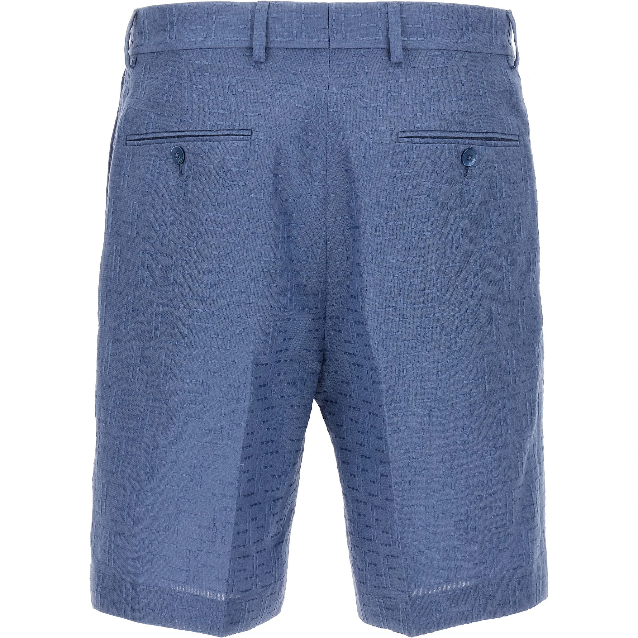 Blue Linen Bermuda Shorts
