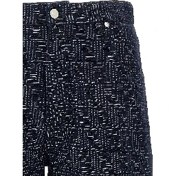 Blue Cotton Bermuda Shorts