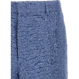 Blue Linen Bermuda Shorts