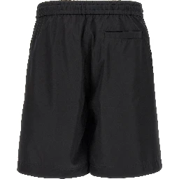 Black Polyester Bermuda Shorts
