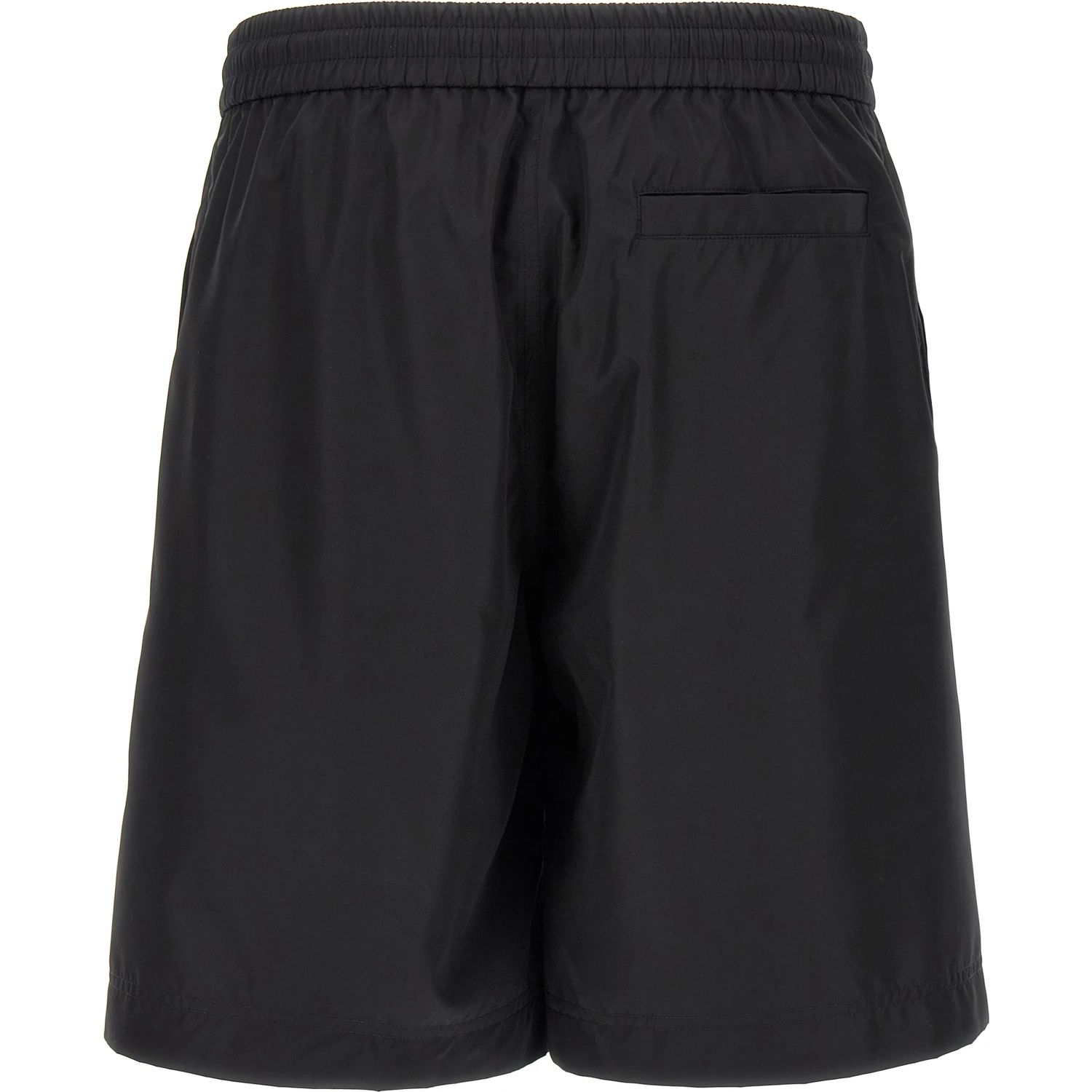 Black Polyester Bermuda Shorts