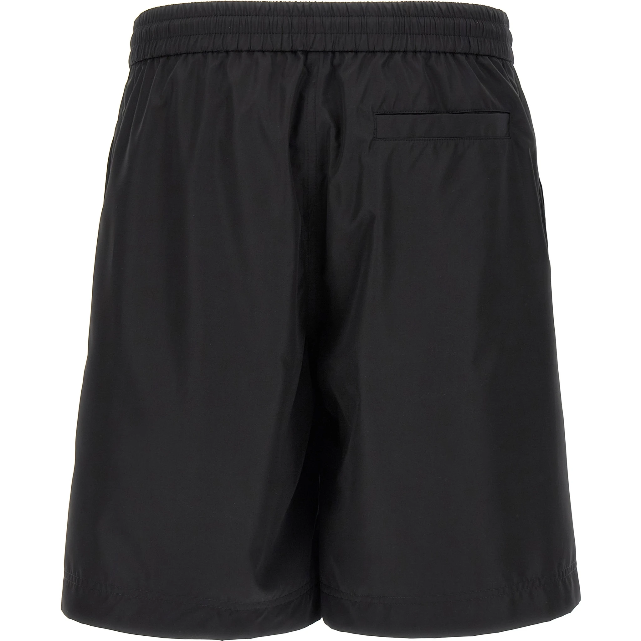 Black Polyester Bermuda Shorts