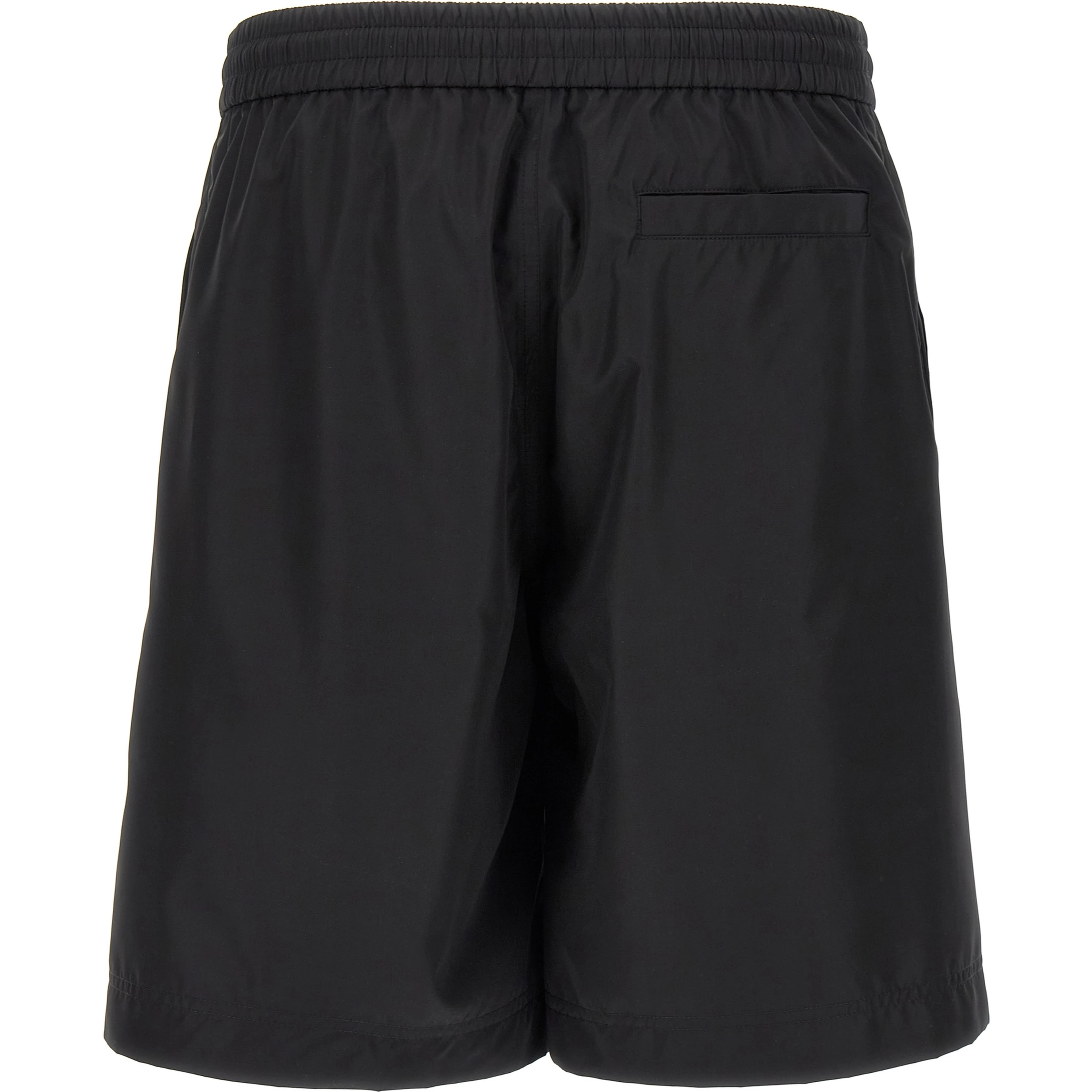 Black Polyester Bermuda Shorts