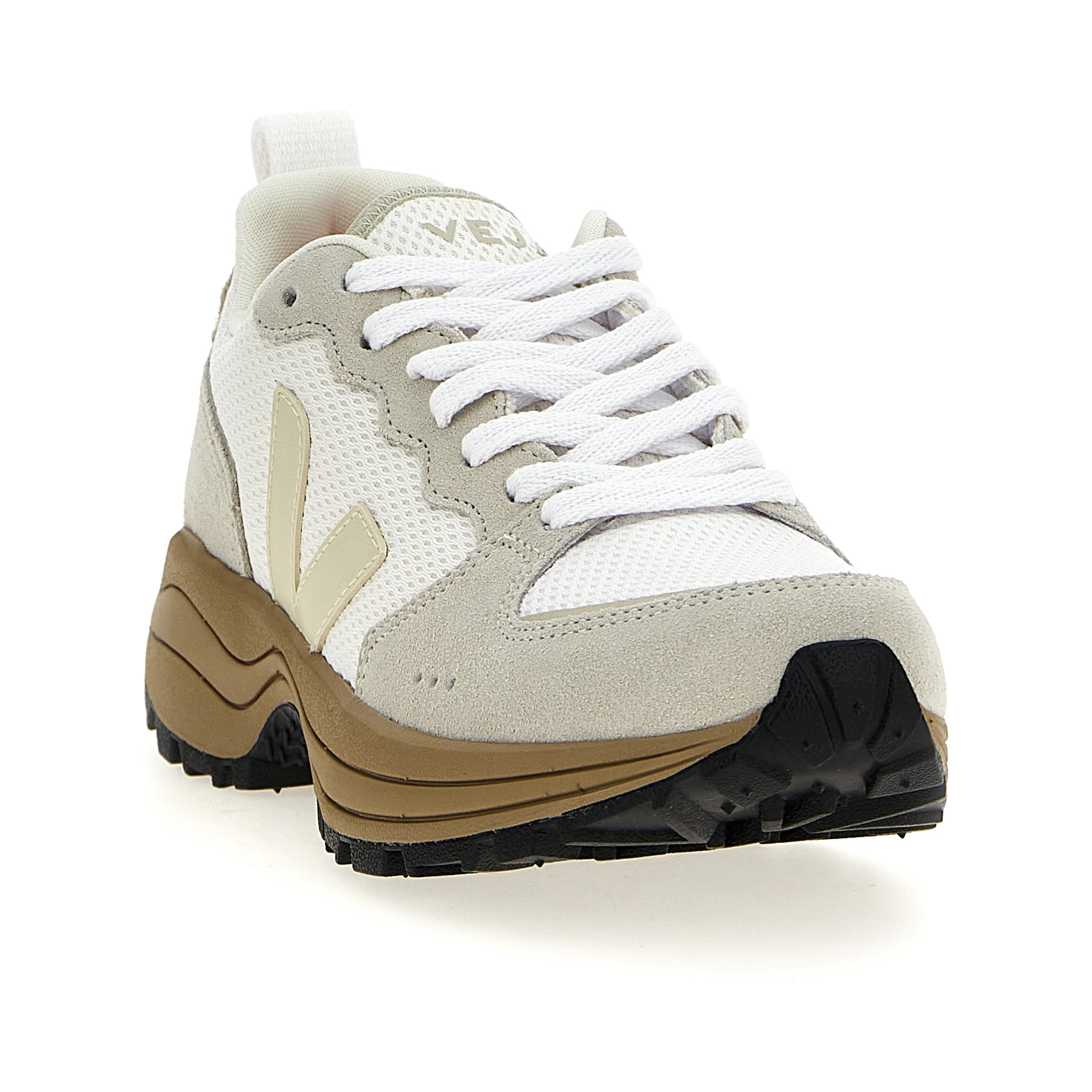 Beige Recycled Polyester Athletic Sneakers