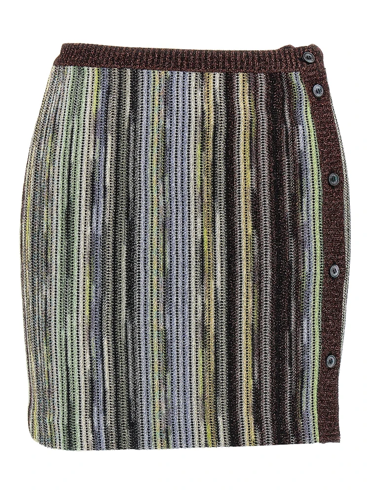 Multicolor Viscose Long Skirt