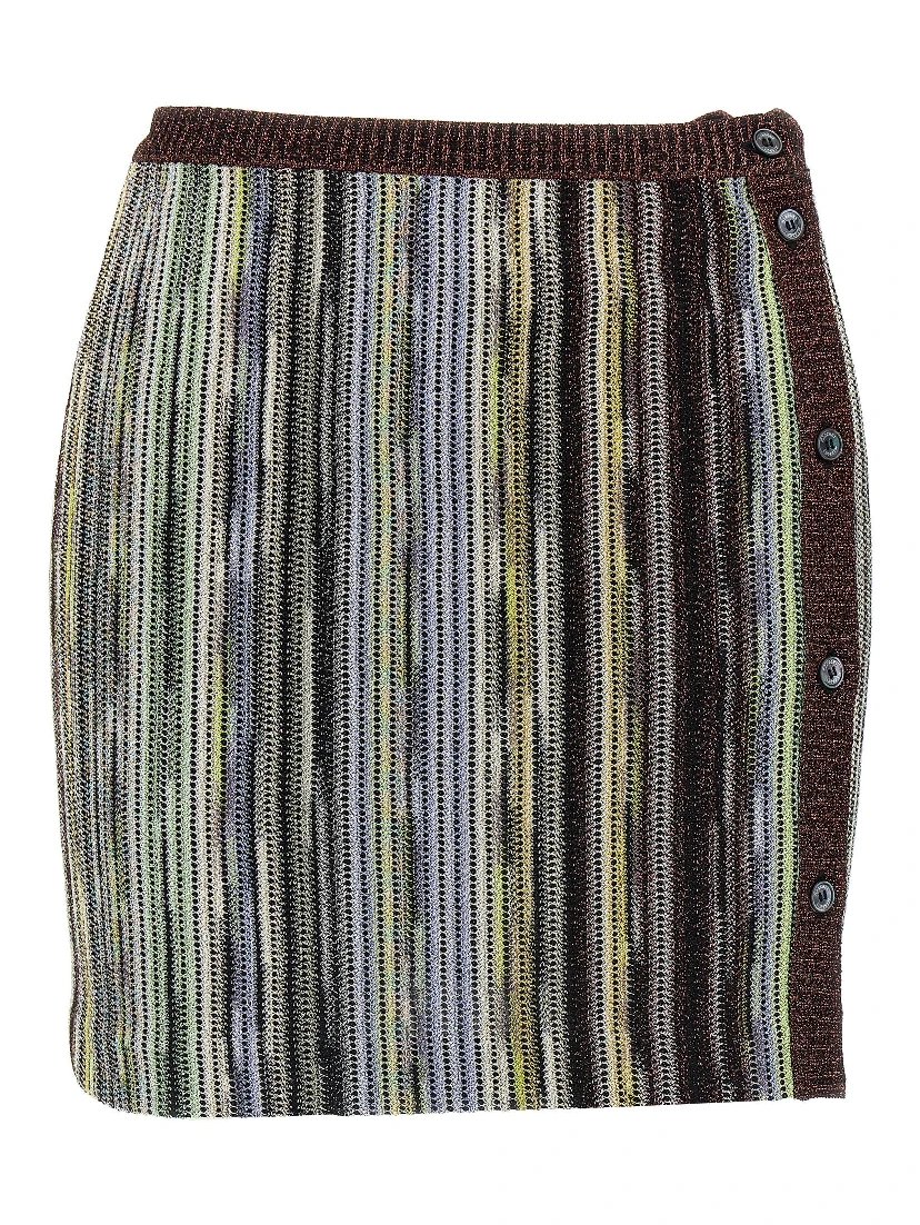 Multicolor Viscose Long Skirt