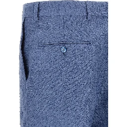 Blue Linen Bermuda Shorts