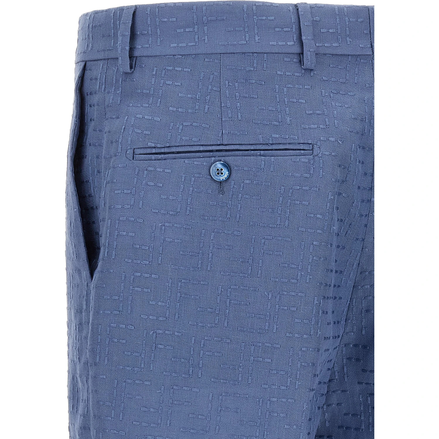 Blue Linen Bermuda Shorts