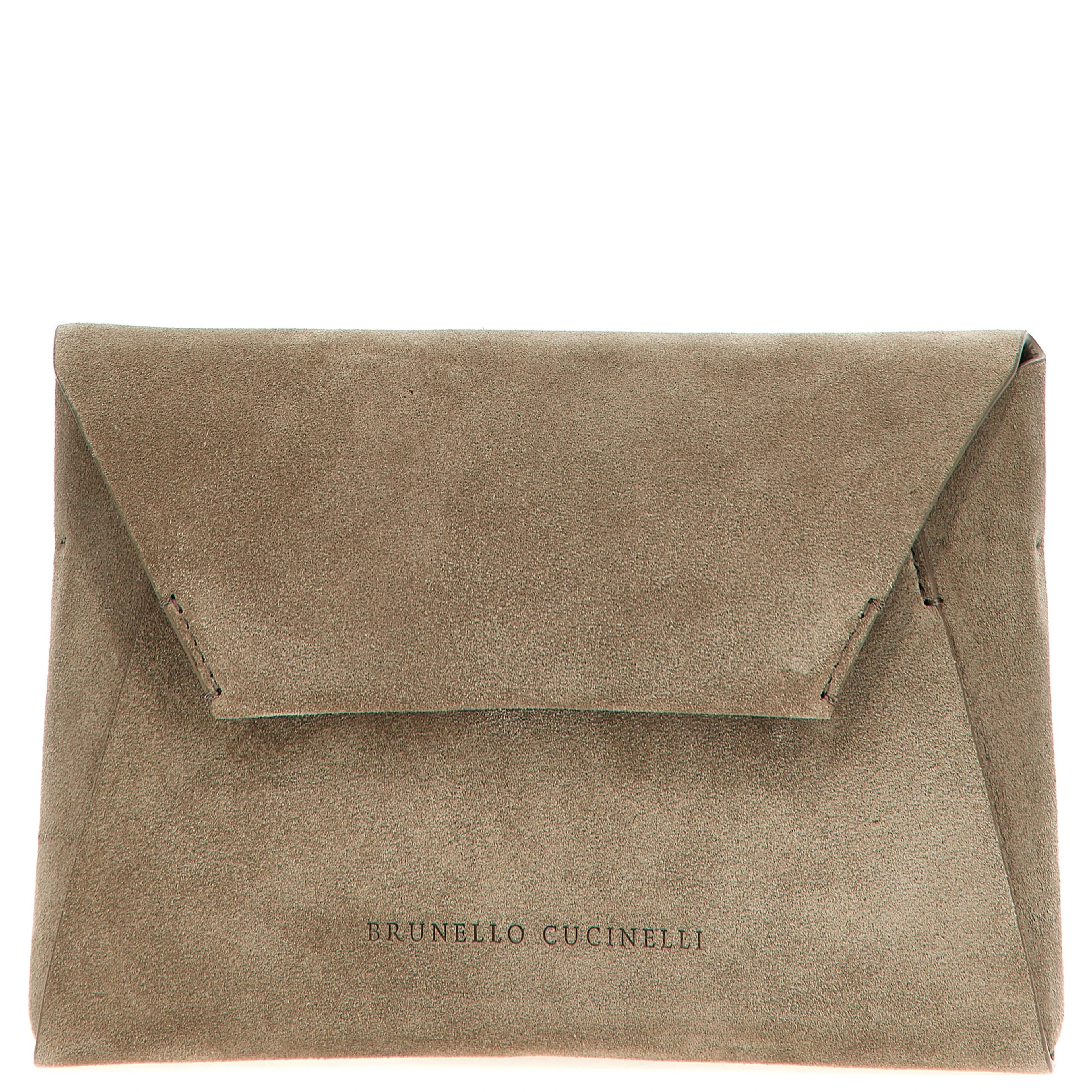 Gray Calfskin Clutch Bag
