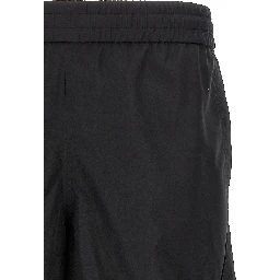 Black Polyester Bermuda Shorts