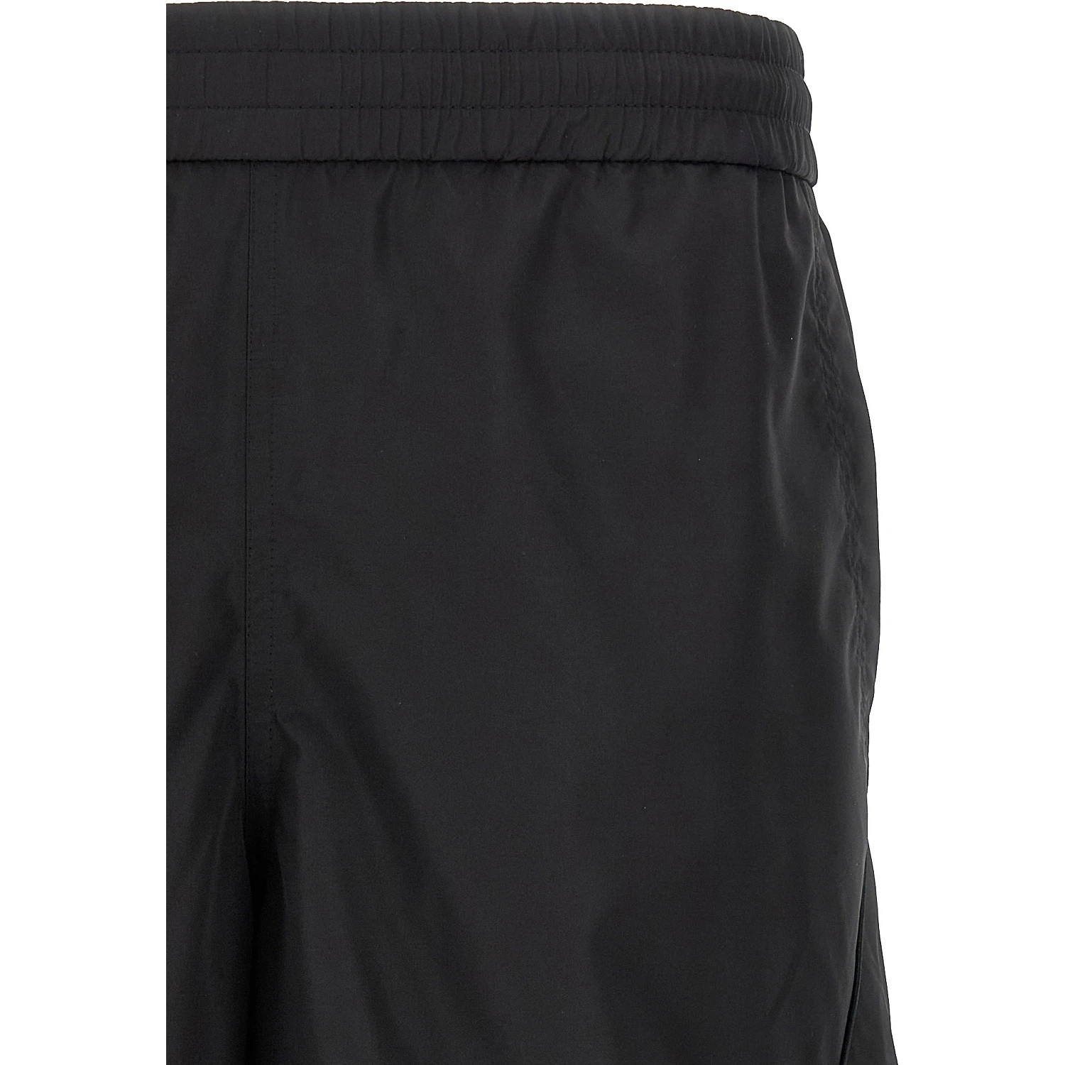 Black Polyester Bermuda Shorts