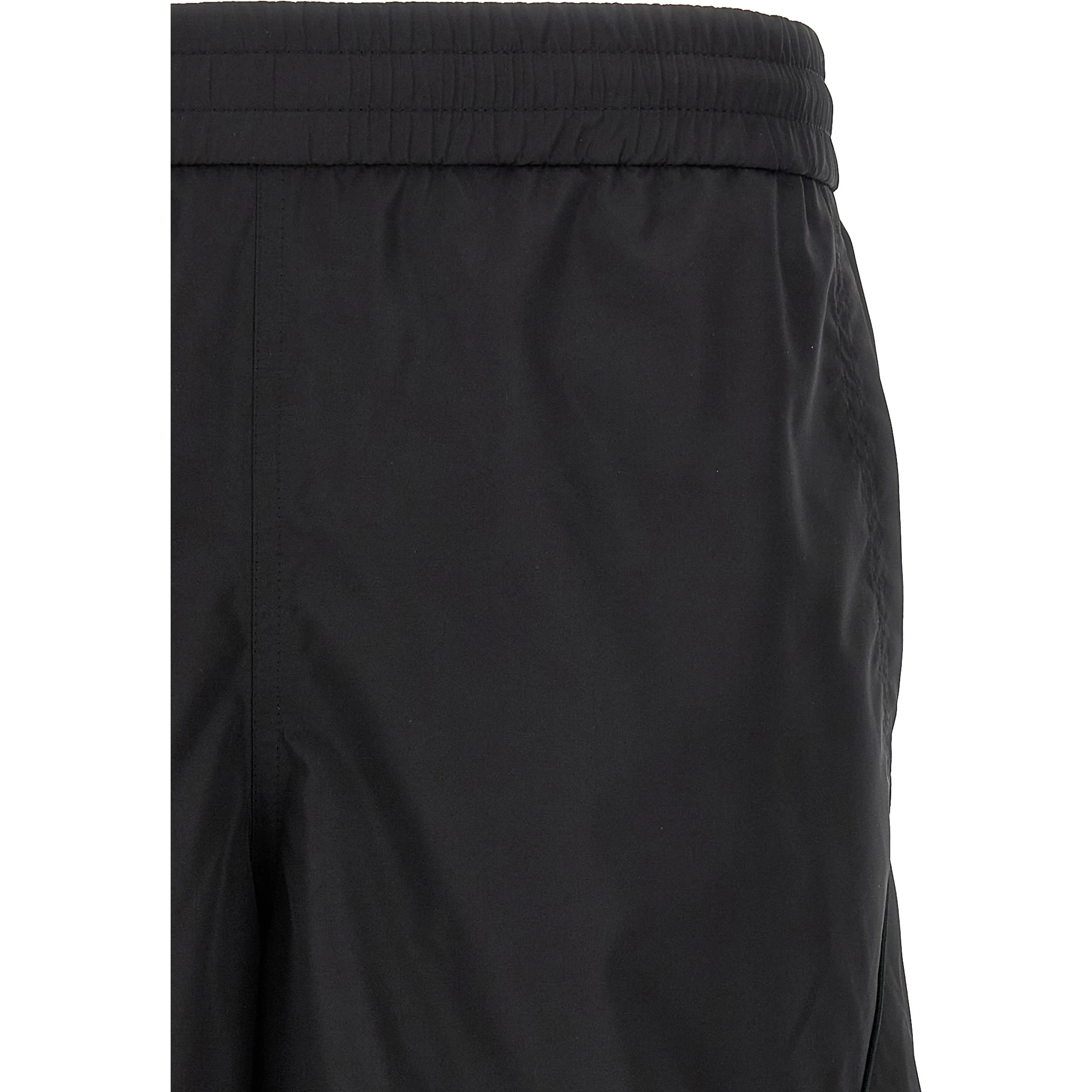 Black Polyester Bermuda Shorts