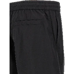 Black Polyester Bermuda Shorts