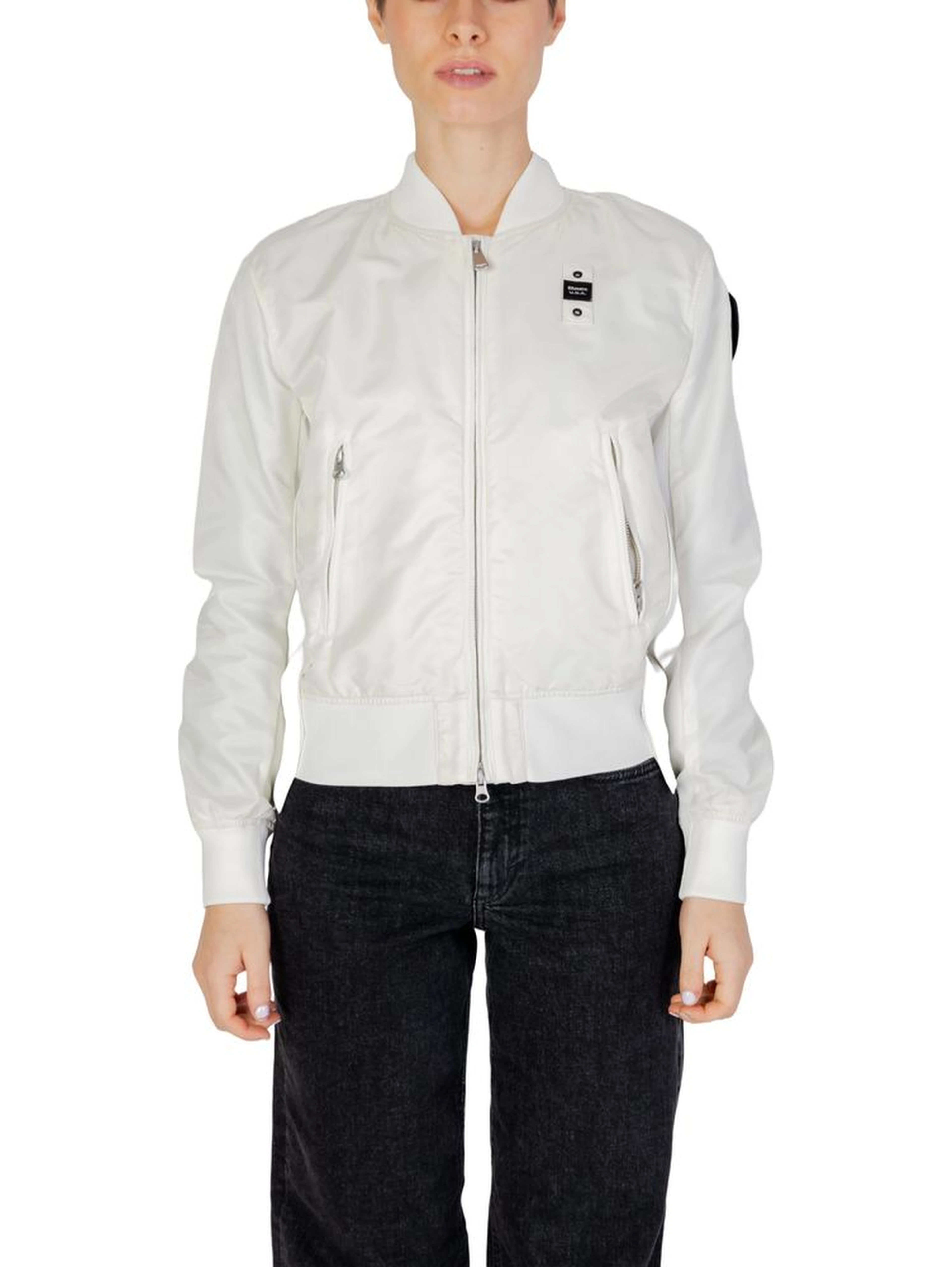 White Polyamide Bomber