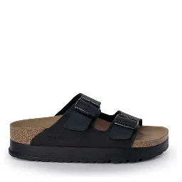 Black Synthetic Platform Sandals