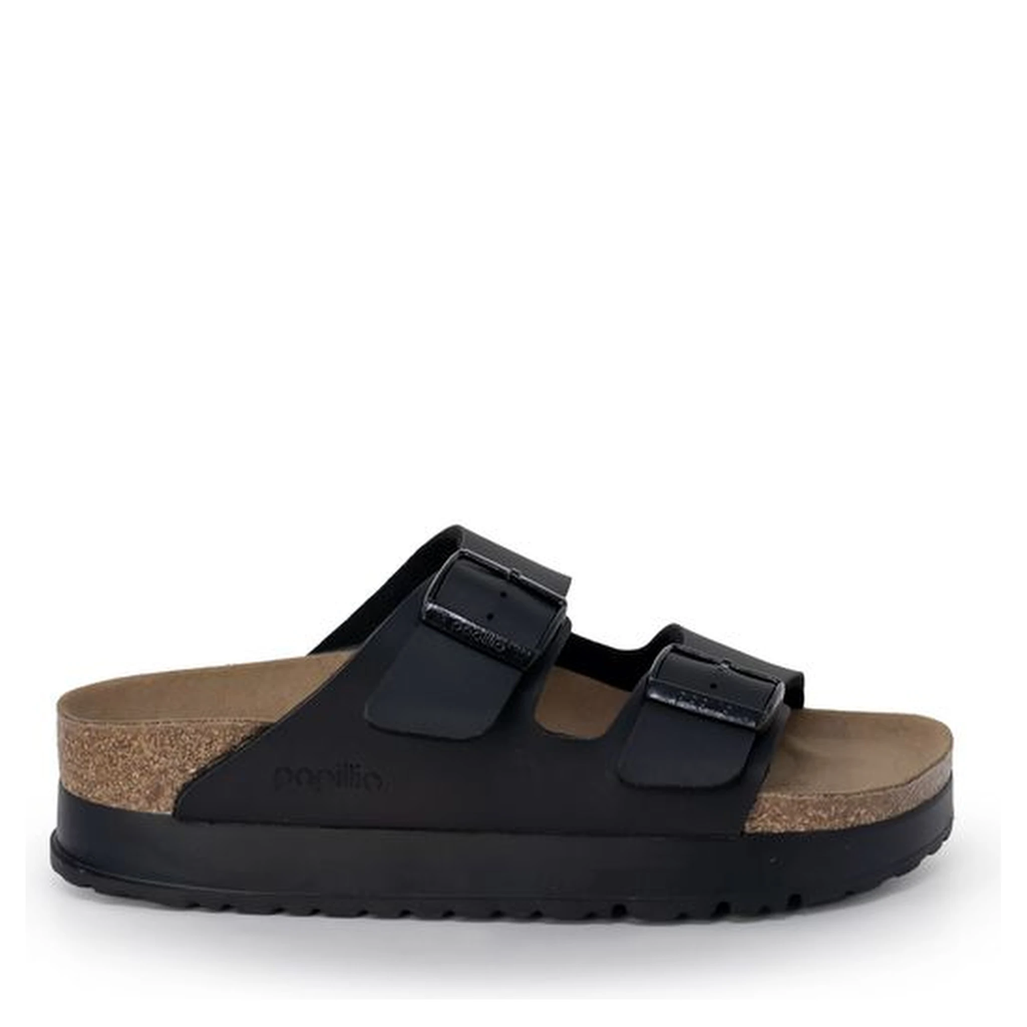 Black Synthetic Platform Sandals