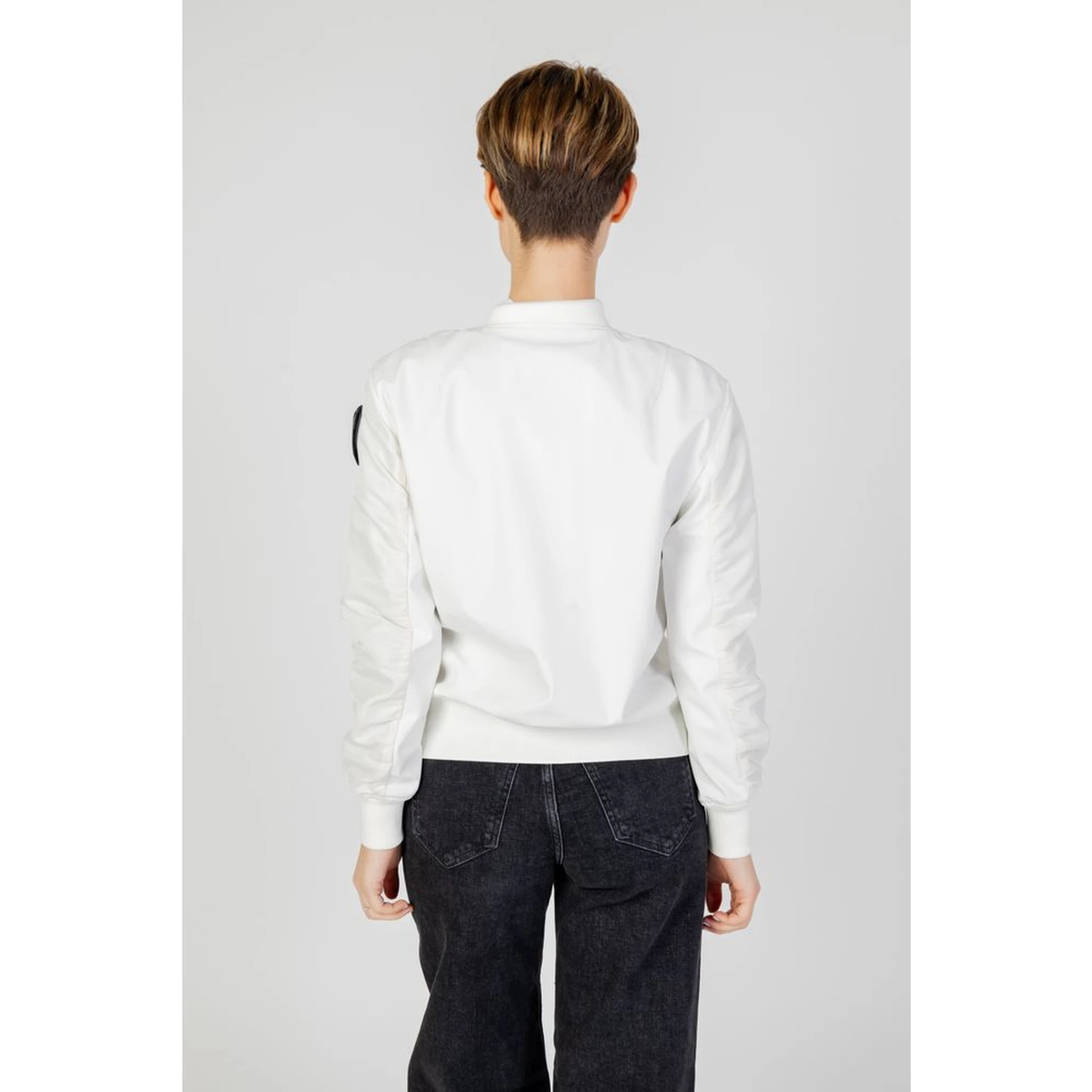 White Polyamide Bomber