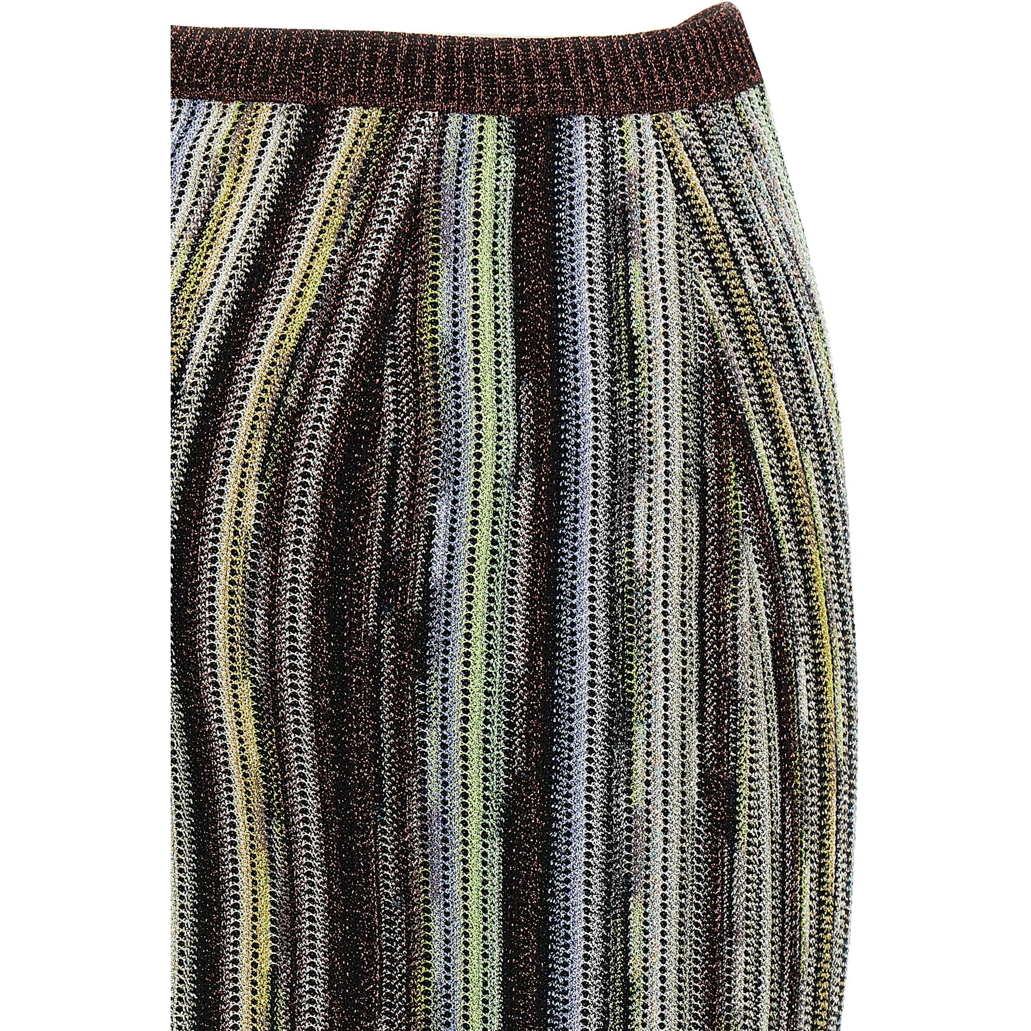 Multicolor Viscose Long Skirt