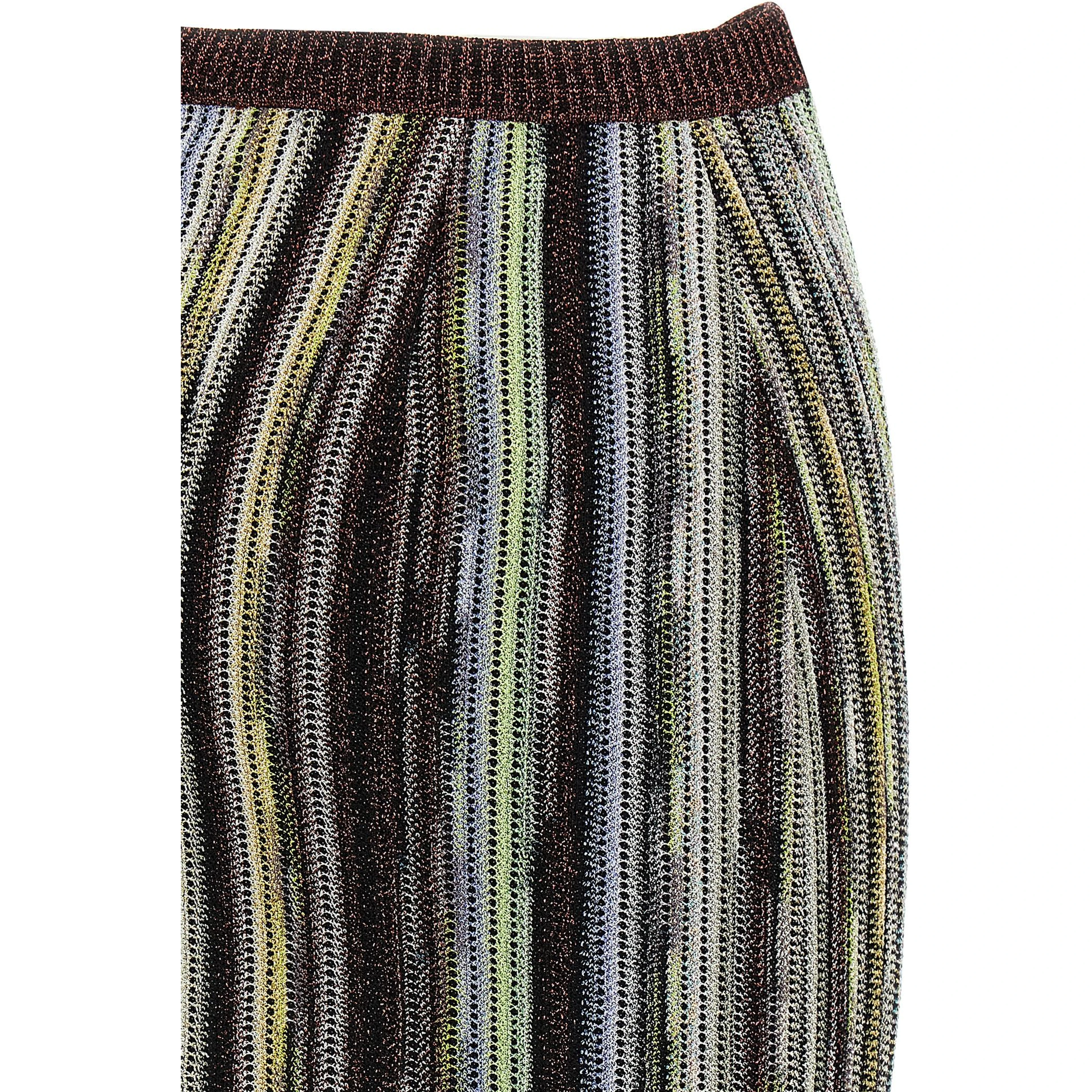 Multicolor Viscose Long Skirt