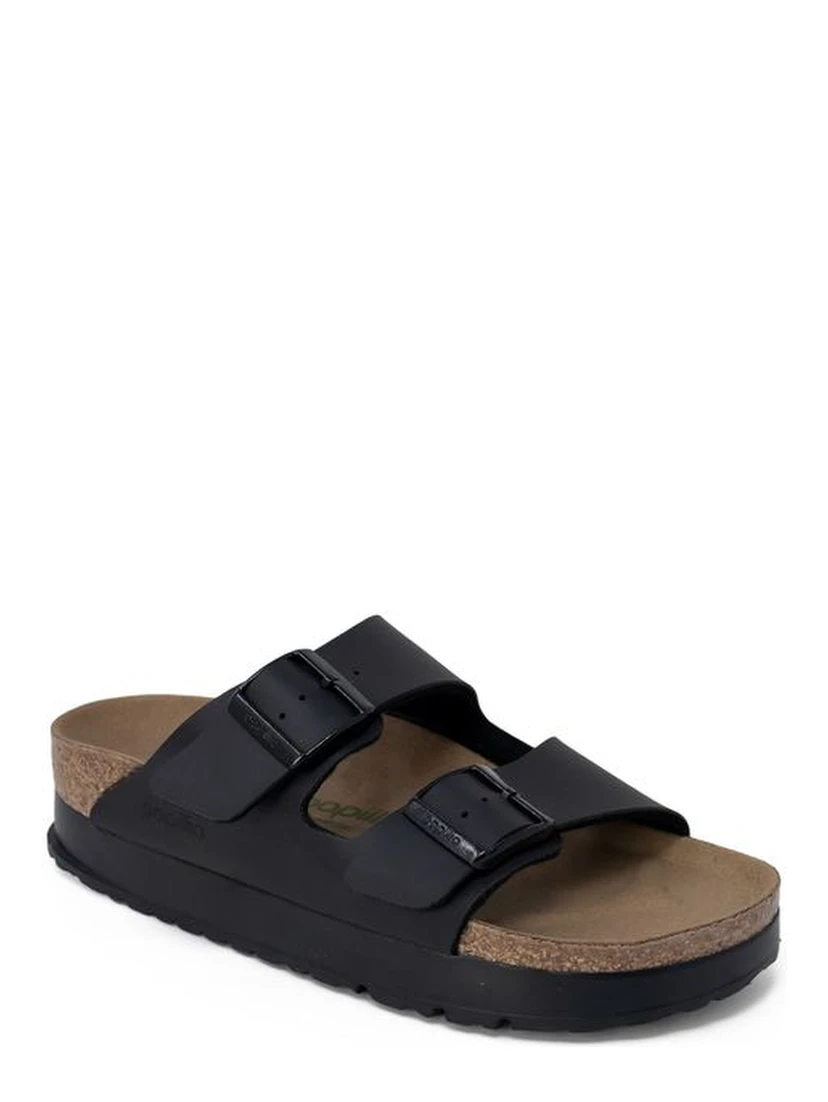 Black Synthetic Platform Sandals