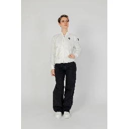 White Polyamide Bomber