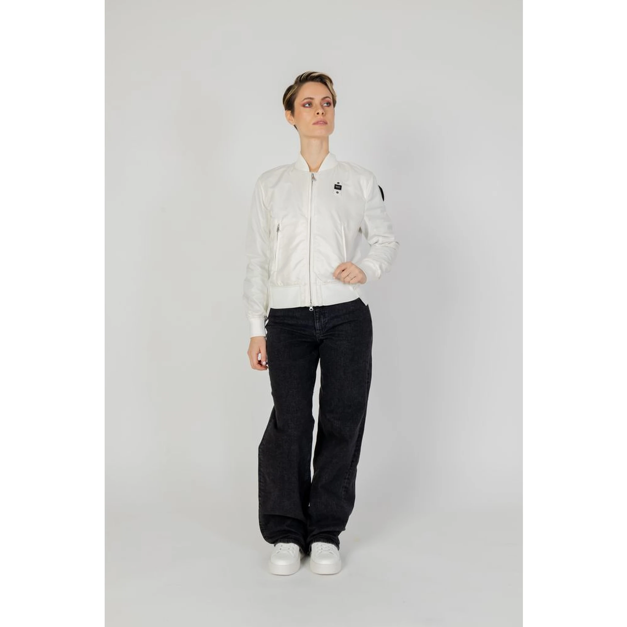 White Polyamide Bomber