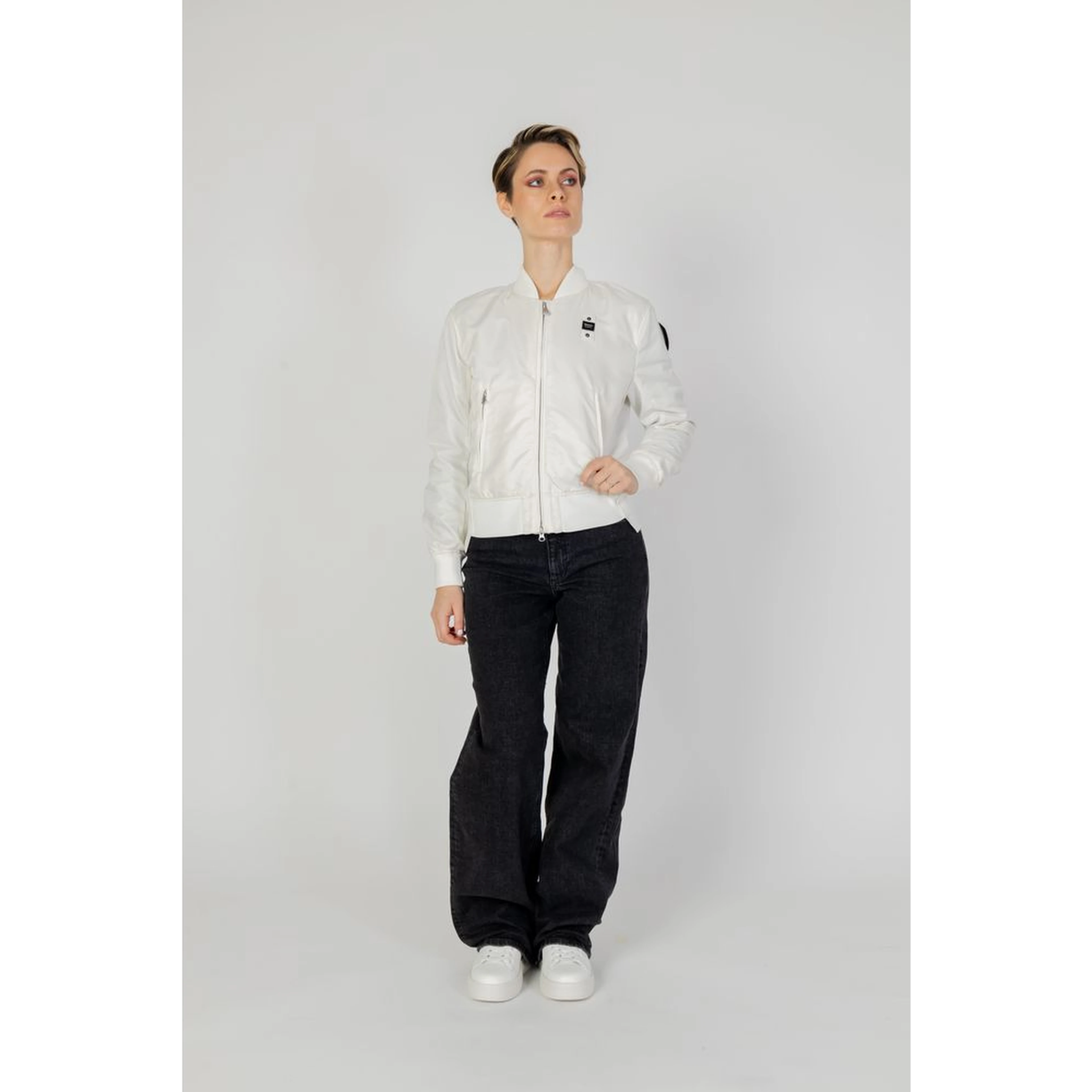 White Polyamide Bomber