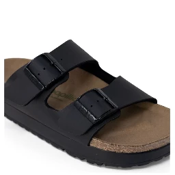 Black Synthetic Platform Sandals