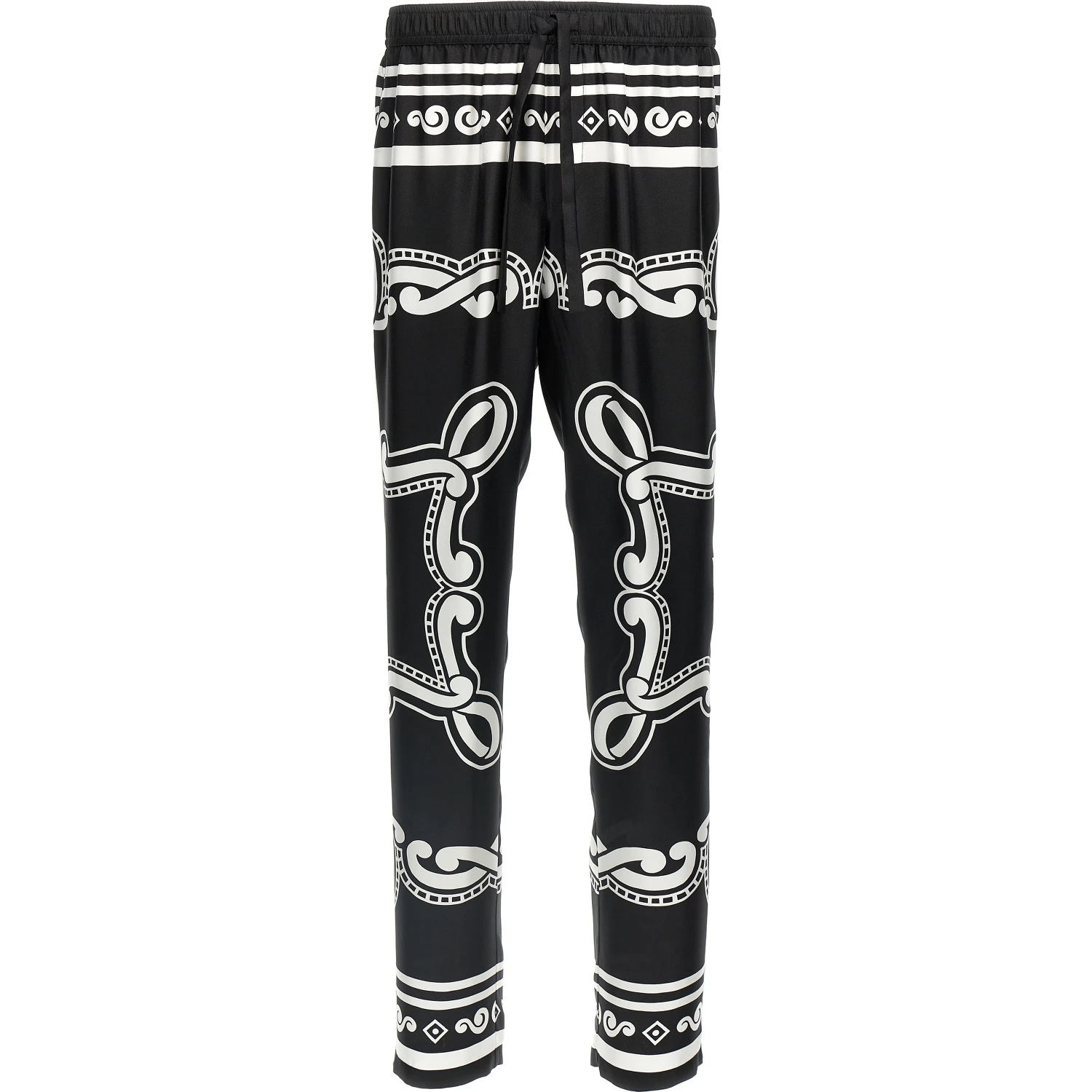 Bicolor Silk Casual Pants