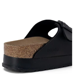 Black Synthetic Platform Sandals