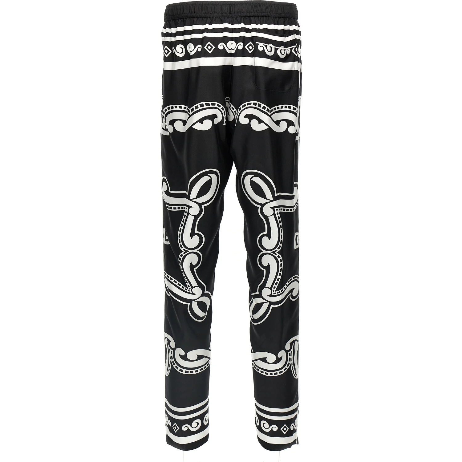 Bicolor Silk Casual Pants